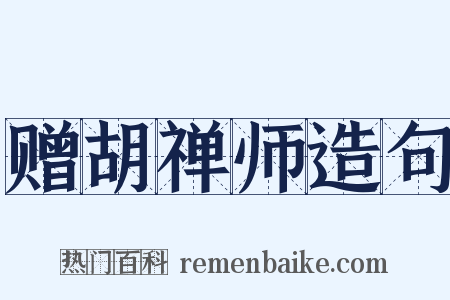 赠胡禅师造句是什么意思的图片
